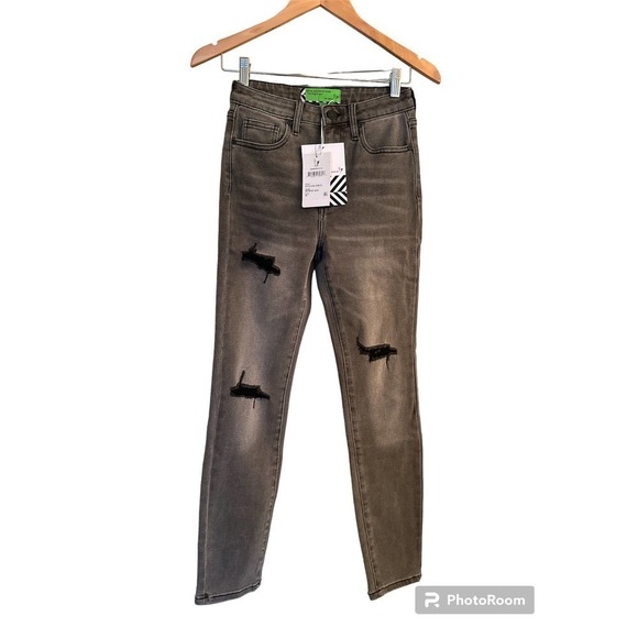 Free People x Sandrine Rose Distressed Skinny Jean in Destroyed Rain - Picture 1 of 7